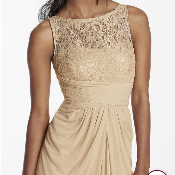 David’s Bridal Bridesmaid Dress Gold Metallic - Picture 5 of 5